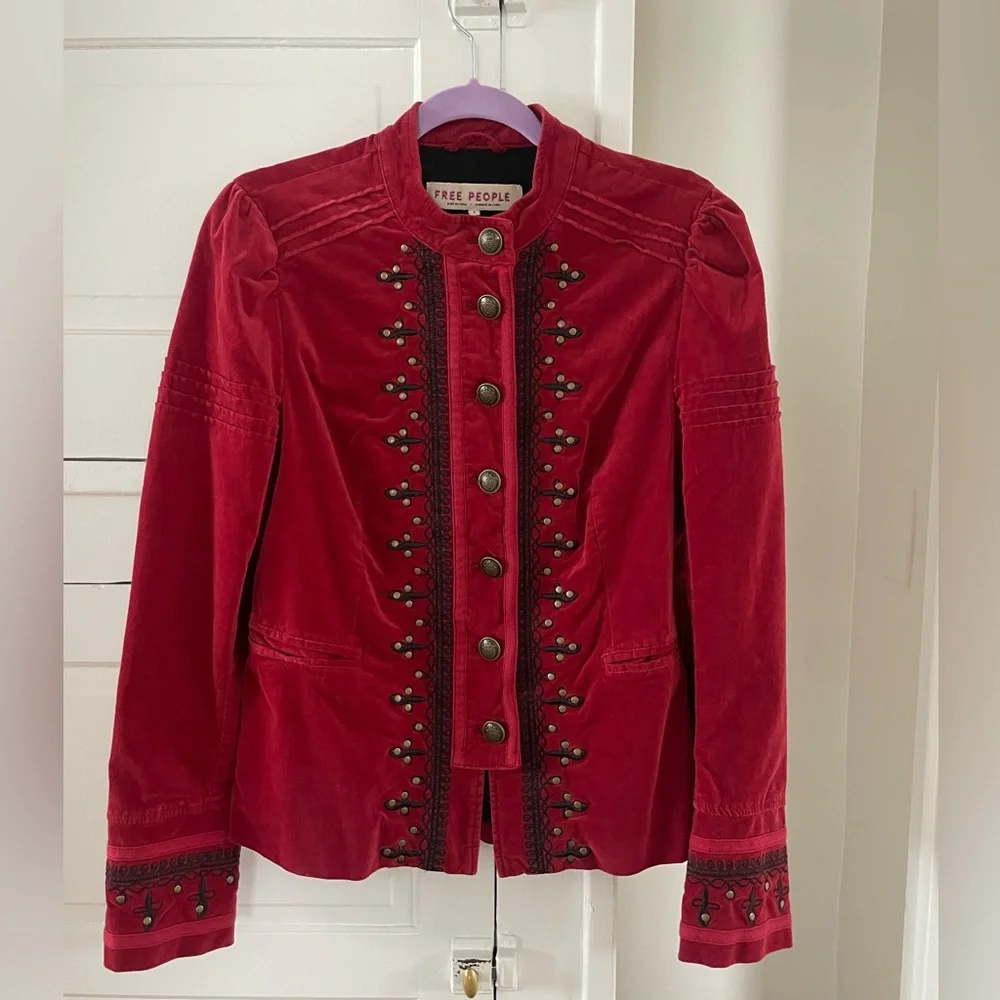 Free People Maven Velvet Embroidered Jacket / Blazer - Picture 3 of 7